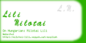 lili milotai business card